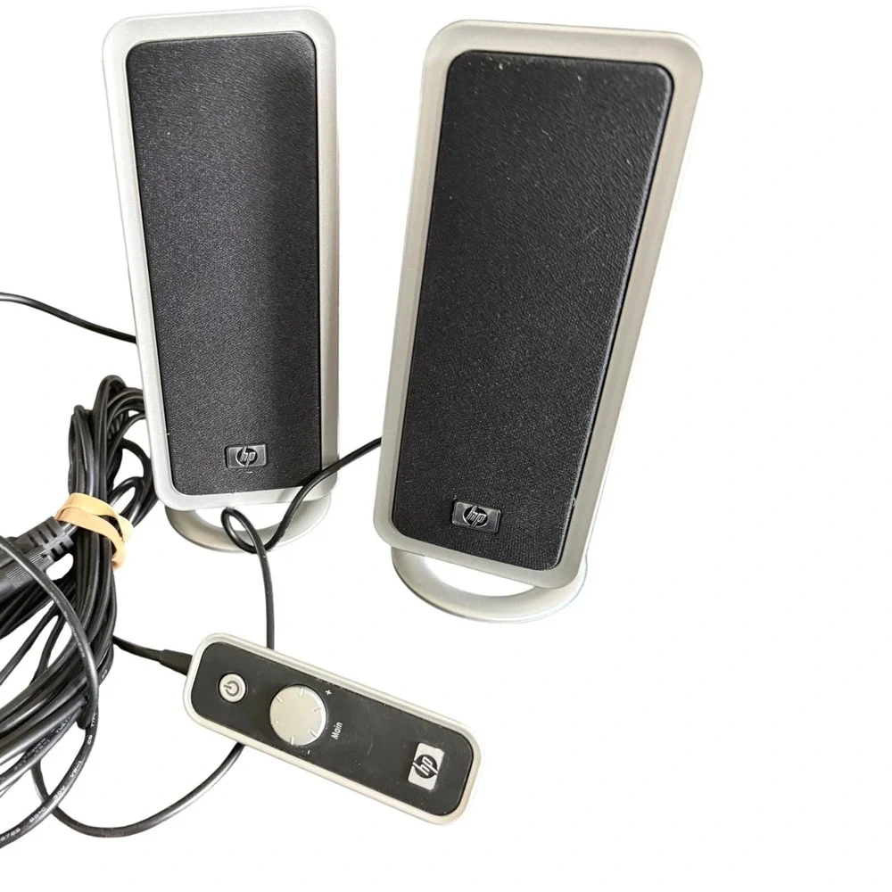 HP Powered Multimedia‎ Computer Speakers Desktop Audio Volume Control Pod Set